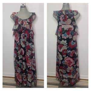 Made in Italy ruffle floral maxi dress S